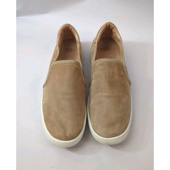 UGG Womens Size 10 Tan Suede Slip-On Sneakers Comfort Casual Flats Shoes EU 41 - Picture 1 of 7